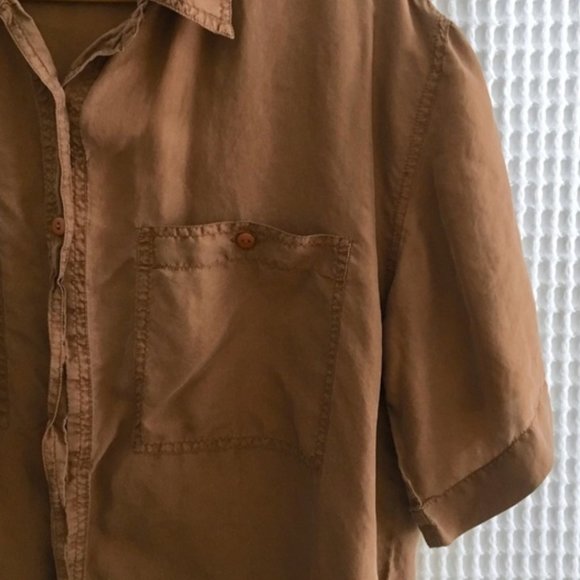Vintage Pure Silk Button Down Short Blouse Small - Picture 3 of 4